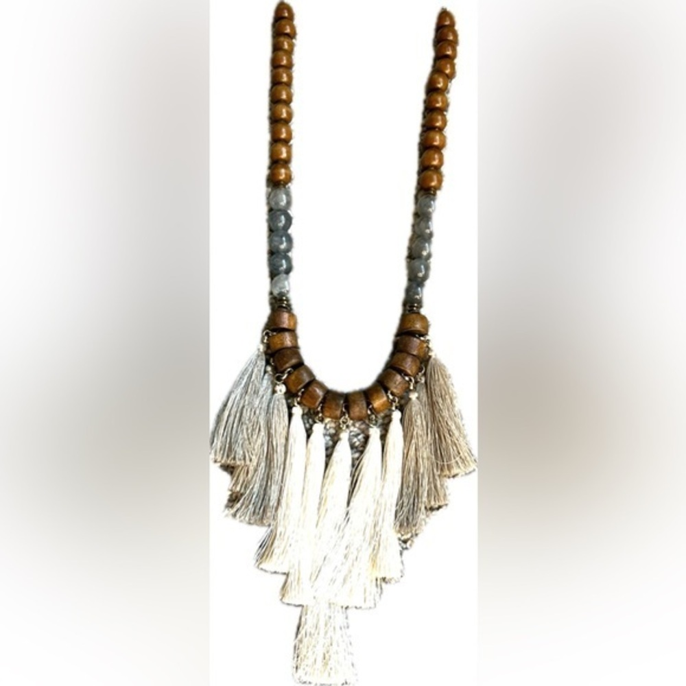 Victoria Leland Designs Elegant Brown and Cream Beaded Necklace